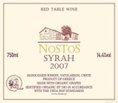 Manousakis Winery Nostos Syrah, Crete, Greece