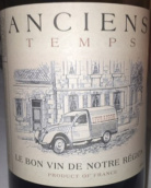 主拍酒莊歌海娜-西拉干紅葡萄酒（地區(qū)餐酒）(Anciens Temps Grenache - Merlot, Vin de Pays, France)