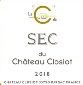 克羅西奧酒莊C干白葡萄酒(Chateau Closiot Le C de Sec Blanc, Bordeaux, France)