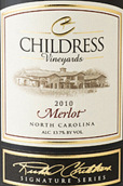 柴德里斯酒莊簽名系列梅洛干紅葡萄酒(Childress Signature Merlot, North Carolina, USA)