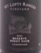 洛夫蒂嶺酒莊珍藏黑皮諾干紅葡萄酒(Mt Lofty Ranges Vineyard Reserve Pinot Noir, Adelaide Hills, Australia)