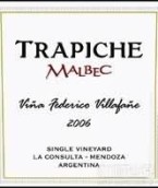 翠帝維娜菲德科維拉芳尼單一園馬爾貝克干紅葡萄酒(Trapiche Vina Federico Villafane Single Vineyard Malbec, La Consulta, Argentina)