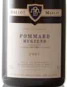 巴洛米約洛吉恩（玻瑪一級(jí)園）干紅葡萄酒(Domaine Ballot Millot Rugiens, Pommard 1er Cru, France)