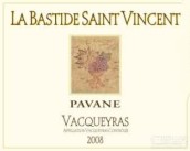 巴斯蒂圣文森酒莊帕瓦內(nèi)紅葡萄酒(Domaine La Bastide Saint Vincent Pavane, Vacqueyras, France)