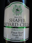 思福酒莊黑皮諾紅葡萄酒(Shafer Pinot Noir, Willamette Valley, USA)