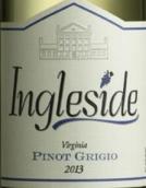 英格爾賽德酒莊灰皮諾干白葡萄酒(Ingleside Vineyards Pinot Grigio, Virginia, USA)