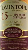 托明图尔15年波特桶陈限量版苏格兰单一麦芽威士忌(Tomintoul Aged 15 Years Portwood Finish Limited Edition Single Malt Scotch Whisky, Speyside, UK)