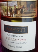 阿雷斯帝酒莊珍藏霞多麗白葡萄酒(Aresti Reserva Chardonnay,  Casablanca Valley, Chile)