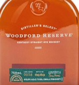 伍德福德珍藏釀酒師精選純黑麥威士忌(Woodford Reserve Distiller's Select Straight Rye Whiskey, Kentucky, USA)