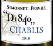 西蒙尼酒莊夏布利D1840白葡萄酒(Simonnet-Febvre Chablis D1840, Chablis , France)