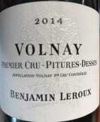 本杰明勒胡酒莊碧都德蘇（沃爾奈一級園）紅葡萄酒(Maison Benjamin Leroux Pitures Dessus, Volnay 1er Cru, France)