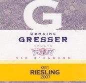 雷米格雷塞布麗特雷司令干白葡萄酒(Domaine Remy Gresser Riesling Kritt, Alsace, France)