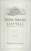 唐大卫赤霞珠干红葡萄酒(Don David Cabernet Sauvignon, Colchagua, Chile)