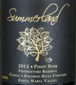 薩默蘭酒莊所羅門(mén)山園莊主珍藏黑皮諾克隆2A紅葡萄酒(Summerland Winery Solomon Hills Vineyard Proprietor's Reserve Pinot Noir Clone 2A, Solomon Hills, USA)