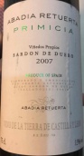 天使之堤酒莊普里米西亞紅葡萄酒(Abadia Retuerta Primicia Vino de la Tierra de Castilla y Leon, Spain)