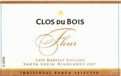 寶林酒堡粉狀遲摘雷司令干白葡萄酒(Clos du Bois Fleur Late Harvest Riesling, Santa Lucia Highlands, USA)