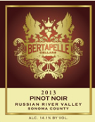 波塔佩爾黑皮諾干紅葡萄酒(Bertapelle Cellars Pinot Noir, Russian River Valley, USA)