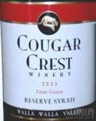 美洲獅酒莊珍藏西拉干紅葡萄酒(Cougar Crest Winery Estate Reserve Syrah, Walla Walla Valley, USA)