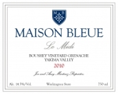 藍(lán)色“中午”鮑詩伊園歌海娜干紅葡萄酒(Maison Bleue Le Midi Boushey Vineyard Grenache, Yakima Valley, USA)