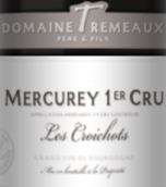 泰慕酒莊克瓦喬（梅爾居雷一級(jí)園）干紅葡萄酒(Domaine Tremeaux Les Croichots, Mercurey Premier Cru, France)