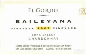 百利亞納戈多霞多麗干白葡萄酒(Baileyana El Gordo Chardonnay, Edna Valley, USA)