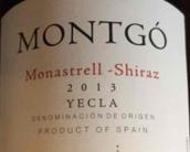 蒙特哥酒莊蒙納特拉設拉子紅葡萄酒(Montgo Monastrell-Shiraz, Yecla, Spain)