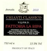 里帕酒莊經(jīng)典基安帝紅葡萄酒(Fattoria La Ripa Chianti Classico DOCG, Tuscany, Italy)