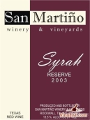 圣馬丁諾珍藏西拉干紅葡萄酒(San Martino Winery Reserve Syrah, Texas, USA)