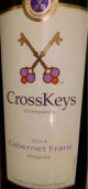 交叉鑰匙品麗珠干紅葡萄酒(CrossKeys Vineyards Cabernet Franc, Virginia, USA)