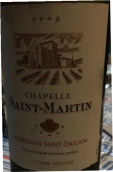 夏貝勒父子酒莊圣馬丁干紅葡萄酒(Domaine Chapelle & Fils Saint Martin, Puisseguin-Saint-Emilion, France)