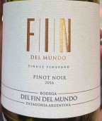 世界盡頭酒莊單一園黑皮諾紅葡萄酒(Bodega del Fin del Mundo FIN Single Vineyard Pinot Noir, Neuquen, Argentina)