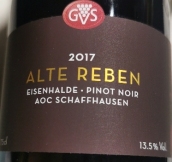 GVS沙切曼艾森海德老藤黑皮諾紅葡萄酒(GVS Schachenmann Eisenhalder Pinot Noir Alte Rebe, Schaffhausen, Switzerland)