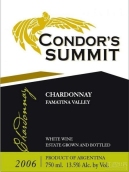 禿鷹盛會(huì)霞多麗干白葡萄酒(Condor's Summit Chardonnay, Famatina, Argentina)