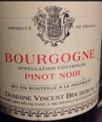 文森·布泽赫酒庄勃艮第黑皮诺干红葡萄酒(Domaine Vincent Bouzereau Bourgogne Pinot Noir, Burgundy, France)