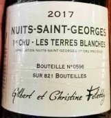 弗萊迪酒莊特赫布蘭奇（夜圣喬治一級園）紅葡萄酒(Domaine Gilbert et Christine Felettig Les Terres Blanches ,Nuits Saint Georges Premier Cru, France)