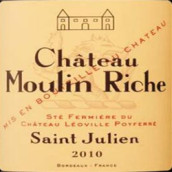 樂夫?qū)毞魄f園莫琳里奇干紅葡萄酒(Chateau Leoville-Poyferre Chateau Moulin Riche, Saint-Julien, France)