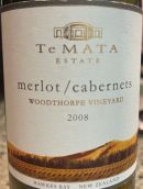 德玛酒庄伍德索普园梅洛-赤霞珠红葡萄酒(Te Mata Estate Woodthorpe Vineyard Merlot Cabernet, Hawke's Bay, New Zealand)