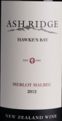 阿什利基梅洛-馬爾貝克干紅葡萄酒(Ash Ridge Merlot-Malbec, Hawke's Bay, New Zealand)