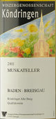 巴登酒莊布萊斯穆斯卡特拉可愛(ài)白葡萄酒(Badischer Winzerkeller Muskateller lieblichBreisagu, Baden, Germany)