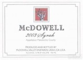 麥道爾酒莊西拉干紅葡萄酒(McDowell Syrah, Mendocino, USA)