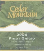 雪松山阿羅約園灰皮諾干白葡萄酒(Cedar Mountain Winery Del Arroyo Vineyard Pinot Grigio, Livermore Valley, USA)